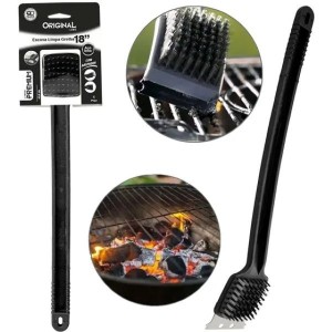 ESCOVA PARA GRELHA COM RASPADOR – 18 × 45 CM
