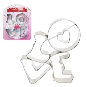 CORTADOR DE INOX MOLDE PARA BISCOITO LOVE KIT COM 4 PEÇAS