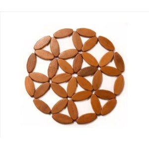 DESCANSO DE PANELA REDONDO DE BAMBU COM DIÂMETRO DE 21 CM