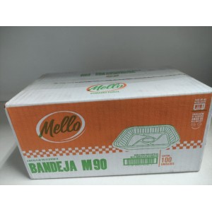 CAIXA BANDEJA RETANGULAR DE ALUMÍNIO M90 COM CAPACIDADE DE 220 ML COM 100 UNIDADES